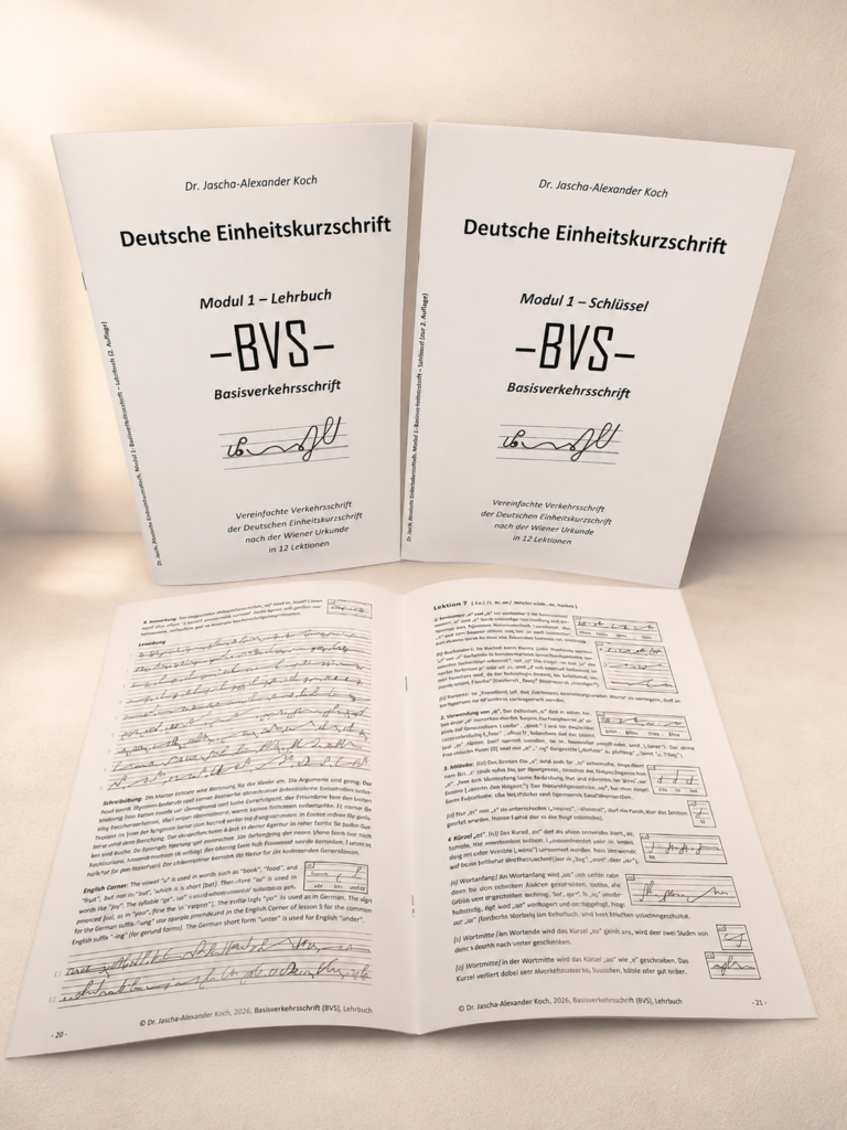 Stenografie-Lehrbuch und Schlüssel zum Erlernen der Deutschen Einheitskurzschrift (Modul 1: Basisverkehrsschrift)